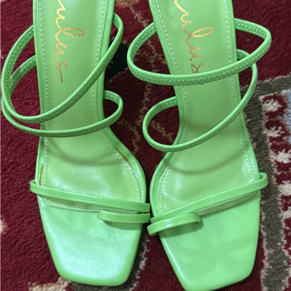 Lulu's Vibrant Green Strappy Heels